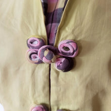 Charger l'image dans la galerie, 1940s 1950s - Stunning & Precious Yellow Pink Plaid Dress - W32 (82cm)