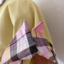 Charger l'image dans la galerie, 1940s 1950s - Stunning & Precious Yellow Pink Plaid Dress - W32 (82cm)