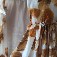 Charger l'image dans la galerie, 1950s 1960s - Stunning Autumn Flowers Satin Dress - W28 (76cm)