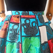 Charger l'image dans la galerie, 1950s - Fabulous Colorful Novelty Print Skirt - W26 (66cm)