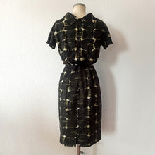 Load image into Gallery viewer, 1960s - Pamina Mann -Stunning Dark Green Abstract Dress - W27.5 (70cm)