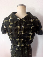 Load image into Gallery viewer, 1960s - Pamina Mann -Stunning Dark Green Abstract Dress - W27.5 (70cm)
