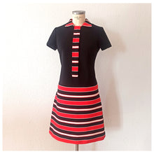 Charger l'image dans la galerie, 1960s - Cool Black & Red Mod Dress - W33 (84cm)