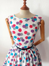 Charger l'image dans la galerie, 1950s 1960s - Gorgeous Abstract Soft Barkcloth Dress - W29 (74cm)