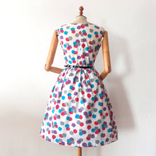 Charger l'image dans la galerie, 1950s 1960s - Gorgeous Abstract Soft Barkcloth Dress - W29 (74cm)