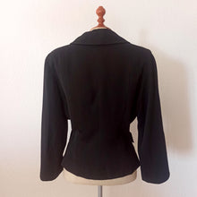 Charger l'image dans la galerie, 1950s - Black Gabardine Wool Jacket - W30 (76cm)