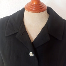 Charger l'image dans la galerie, 1950s - Black Gabardine Wool Jacket - W30 (76cm)