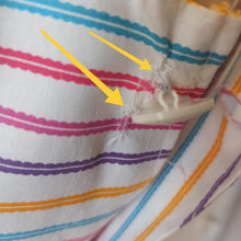 Cargar imagen en el visor de la galería, 1950s - Adorable Color Stripes Belted Cotton Dress - W26 (66cm)