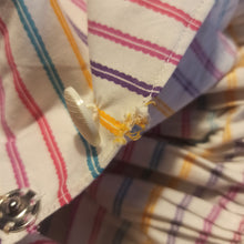 Cargar imagen en el visor de la galería, 1950s - Adorable Color Stripes Belted Cotton Dress - W26 (66cm)