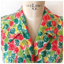 Cargar imagen en el visor de la galería, 1940s - Stunning French Abstract Primary Colors Pockets Dress - W30 (76cm)