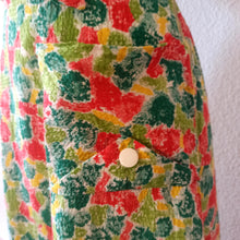 Cargar imagen en el visor de la galería, 1940s - Stunning French Abstract Primary Colors Pockets Dress - W30 (76cm)