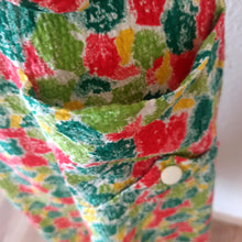 Cargar imagen en el visor de la galería, 1940s - Stunning French Abstract Primary Colors Pockets Dress - W30 (76cm)
