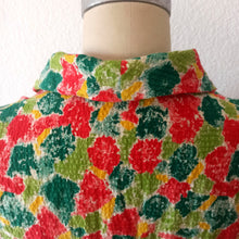 Cargar imagen en el visor de la galería, 1940s - Stunning French Abstract Primary Colors Pockets Dress - W30 (76cm)
