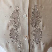 Cargar imagen en el visor de la galería, 1940s - Exquisite Emboidery Sand Silk Blouse - W32 (82cm)