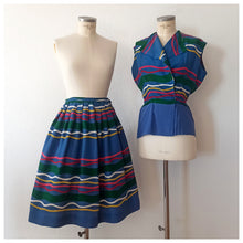 Charger l'image dans la galerie, 1950s - Stunning Colors 2pc Top & Skirt Set - W27/27.5 (68/70cm)