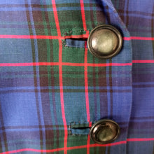Cargar imagen en el visor de la galería, 1940s - Gorgeous Blue & Green Tartan Cotton Dress - W30 (76cm)