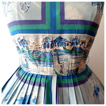 Charger l'image dans la galerie, 1950s - Spectacular Venice Novelty Print Dress - W26 (66cm)