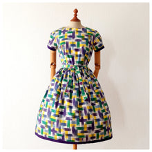 Charger l'image dans la galerie, 1950s - Renaitre, Paris - Fabulous Parisien Abstract Dress - W28 (72cm)