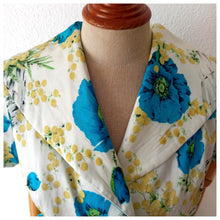 Charger l'image dans la galerie, 1950s - French Basket Mimosa Poppies Novelty Dress - W31 (78cm)