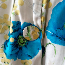 Charger l'image dans la galerie, 1950s - French Basket Mimosa Poppies Novelty Dress - W31 (78cm)