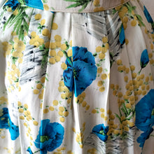 Charger l'image dans la galerie, 1950s - French Basket Mimosa Poppies Novelty Dress - W31 (78cm)