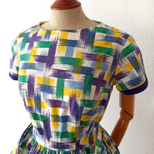 Charger l'image dans la galerie, 1950s - Renaitre, Paris - Fabulous Parisien Abstract Dress - W28 (72cm)