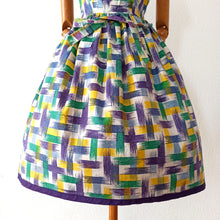 Charger l'image dans la galerie, 1950s - Renaitre, Paris - Fabulous Parisien Abstract Dress - W28 (72cm)