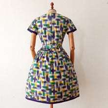 Charger l'image dans la galerie, 1950s - Renaitre, Paris - Fabulous Parisien Abstract Dress - W28 (72cm)