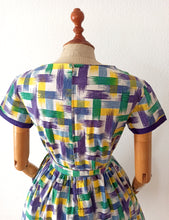Charger l'image dans la galerie, 1950s - Renaitre, Paris - Fabulous Parisien Abstract Dress - W28 (72cm)