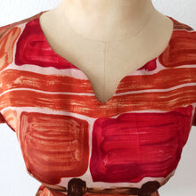 Charger l'image dans la galerie, 1950s 1960s - Gorgeous Abstract Satin Silk Dress - W24.5 (62cm)