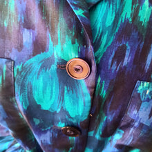 Charger l'image dans la galerie, 1950s - Stunning Abstract Floral Wild Silk Dress - W27 (68cm)