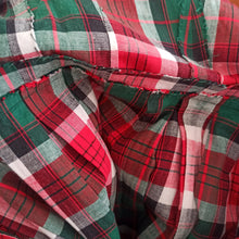 Charger l'image dans la galerie, 1950s - Adorable French Puff Sleeves Tartan Cotton Dress - W27.5 (70cm)