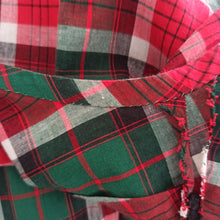 Charger l'image dans la galerie, 1950s - Adorable French Puff Sleeves Tartan Cotton Dress - W27.5 (70cm)