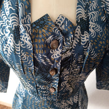 Cargar imagen en el visor de la galería, 1940s - Spectacular Couture Abstract Top & Dress Silk Set - W29 (74cm)