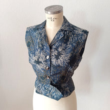 Cargar imagen en el visor de la galería, 1940s - Spectacular Couture Abstract Top & Dress Silk Set - W29 (74cm)