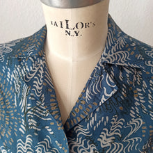 Cargar imagen en el visor de la galería, 1940s - Spectacular Couture Abstract Top & Dress Silk Set - W29 (74cm)