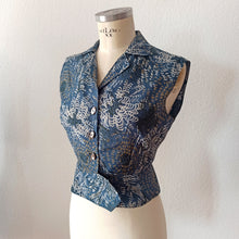 Cargar imagen en el visor de la galería, 1940s - Spectacular Couture Abstract Top & Dress Silk Set - W29 (74cm)