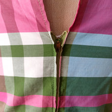 Load image into Gallery viewer, 1950s - Adorable Colors Plaid Cotton Dress - W26 (66cm)