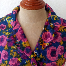 Cargar imagen en el visor de la galería, 1950s - Stunning Colors Floral Dress - W28.5 (72cm)