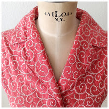 Charger l'image dans la galerie, 1950s - Helene Couture, France - Salmon Pink Embroidery Dress - W28.5/29 (72/74cm)