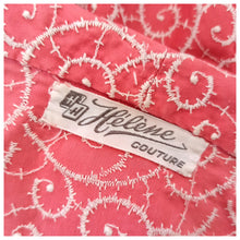 Charger l'image dans la galerie, 1950s - Helene Couture, France - Salmon Pink Embroidery Dress - W28.5/29 (72/74cm)