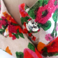 Load image into Gallery viewer, 1950s - Paris - Colorful Textured Cotton Floral Dress - W24 (62cm)