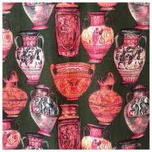 Charger l'image dans la galerie, 1960s - Stunning Green Ancient Vessels Novelty Cotton Dress - W31 (78cm)