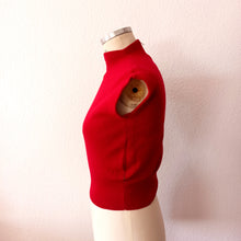 Charger l'image dans la galerie, 1950s - Stunning Zipper Back JD Red Wool Top - Size S/M