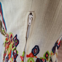 Charger l'image dans la galerie, 1960s - Gorgeous Diamonds Print Smoked Cotton Dress - W29 (74cm)