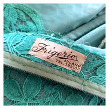 Charger l'image dans la galerie, 1950s - FRIGERIO, Milan - Spectacular Turquoise Lace Dress - W28.5 (72cm)