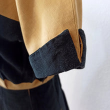 Load image into Gallery viewer, 1940s - Amazing Black & Mustard Yellow Cotton Dress - W25 (64cm)