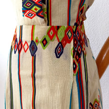 Charger l'image dans la galerie, 1960s - Gorgeous Diamonds Print Smoked Cotton Dress - W29 (74cm)