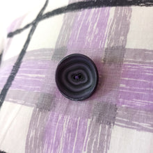 Charger l'image dans la galerie, 1950s - Lovely Purple Black Cotton Dress - W26 (66cm)