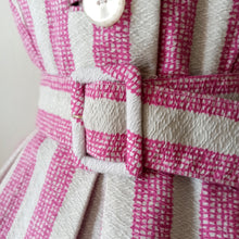 Charger l'image dans la galerie, 1950s - JEAN-JACQUES BIDEL, Paris - Exquisite Pink & White Dress - W29 (74cm)